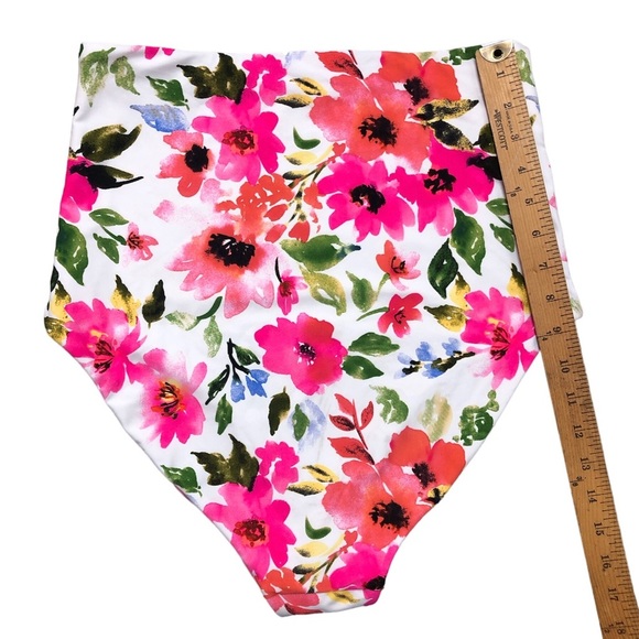 Coral Reef Women’s Swim Bottom Floral High Cut Waist Sz 12/14 - Picture 2 of 5